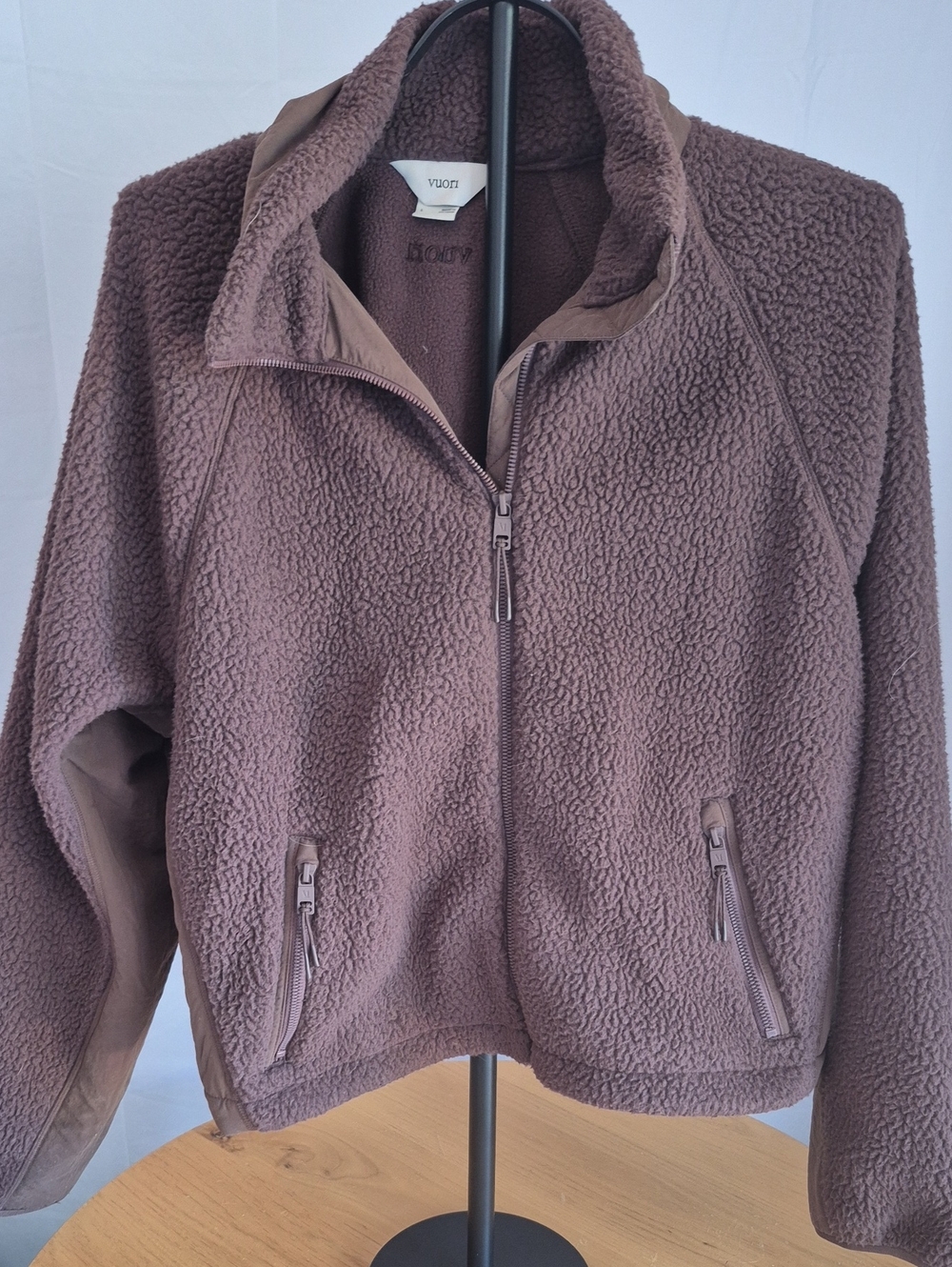 Vuori Brown Teddy Fleece Zip Jacket